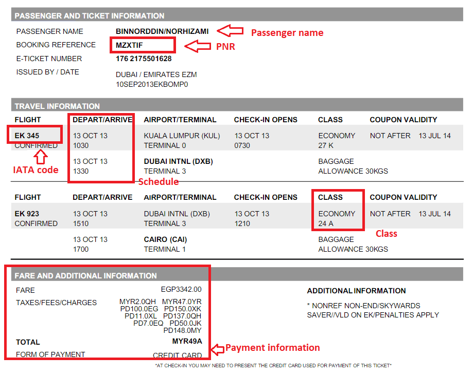 Emirates E Ticket Check