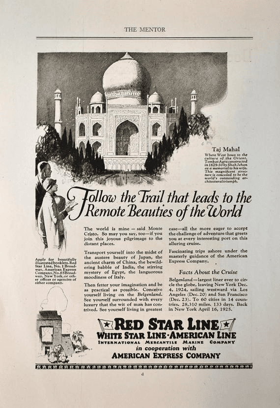 Red Star Line advertisement, 1924
