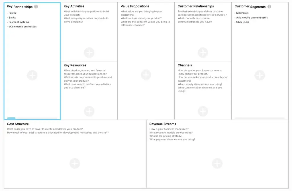 Business Model Canvas for Software Company or Tech Startup