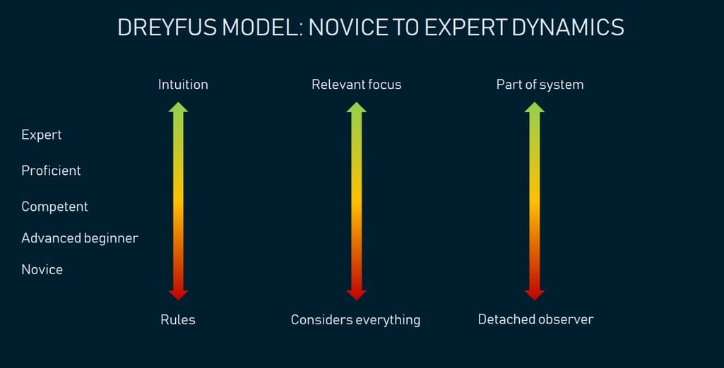 The five Dreyfus model stages