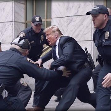 fake image of donald trump being arrested source
