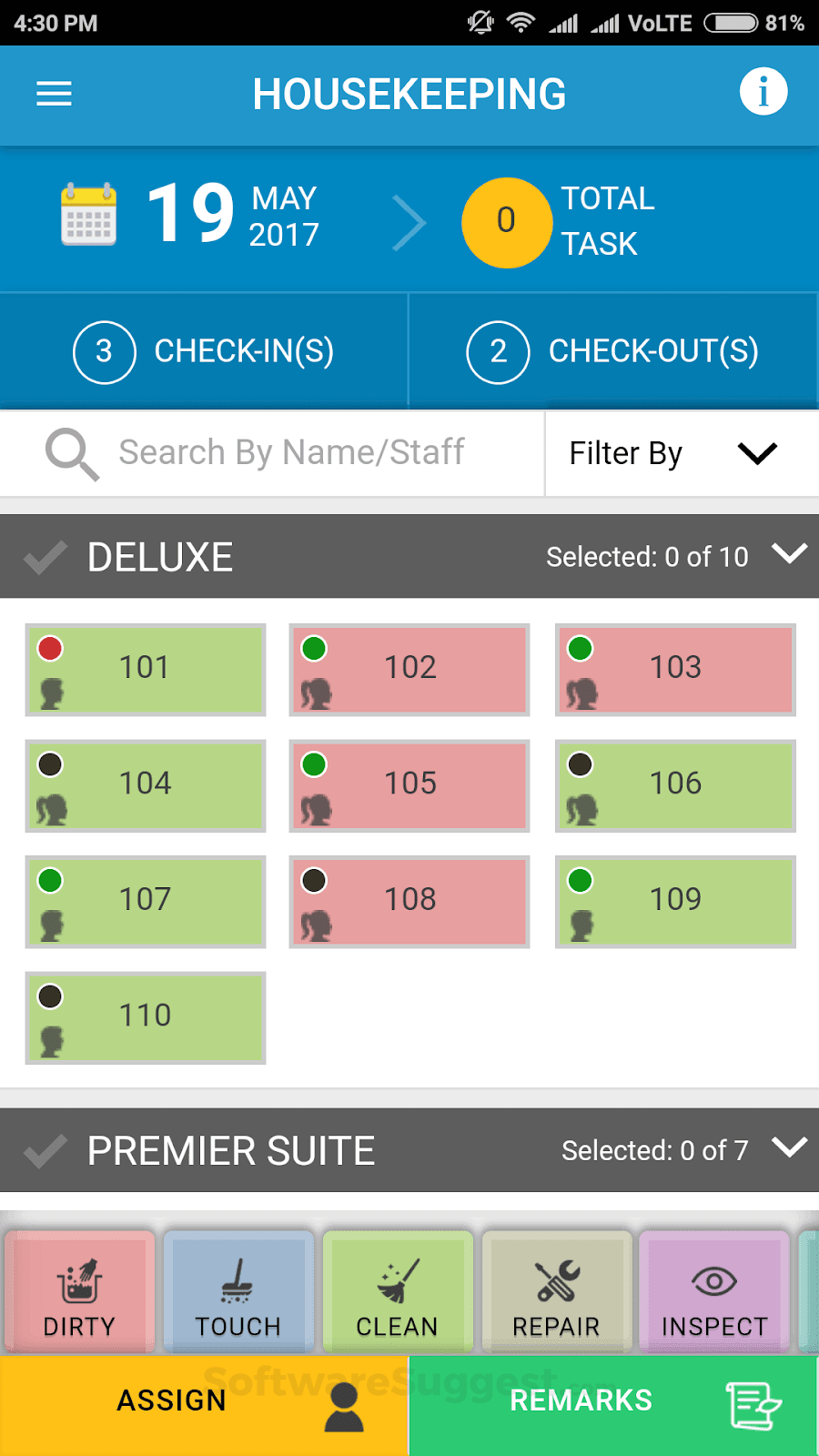 Hotelogix’s housekeeping management module