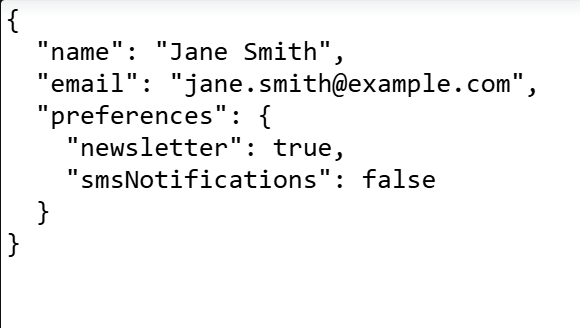 Sample JSON data with different fields added