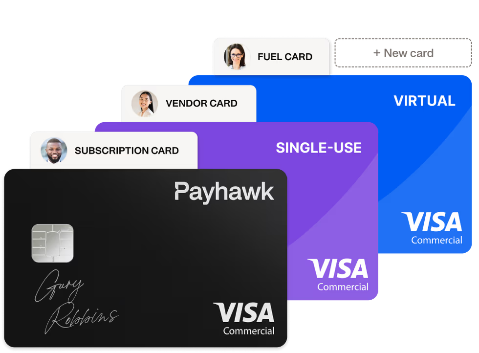 Corporate cards created for different purposes