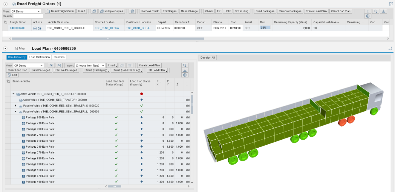 Planning with combination resources using SAP TM. Source: SAP