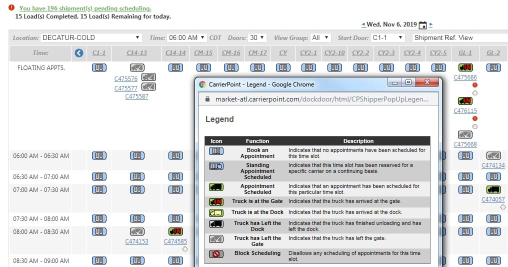 IntelliTrans TMS provides Dock Scheduling