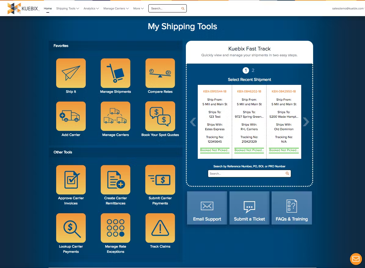 Kuebix has a range of integrations like Quickbooks, Infor and Oracle NetSuite. Source: Software Advice